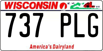 WI license plate 737PLG