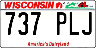 WI license plate 737PLJ