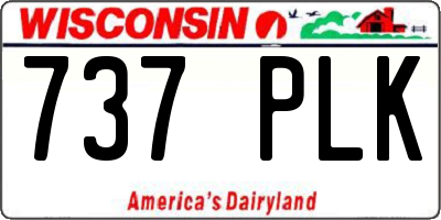 WI license plate 737PLK