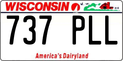 WI license plate 737PLL