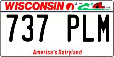 WI license plate 737PLM