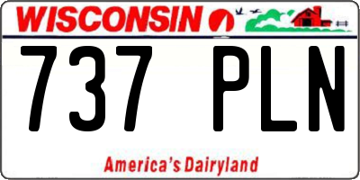 WI license plate 737PLN