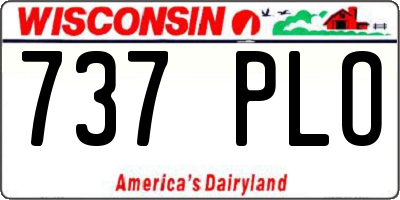 WI license plate 737PLO