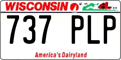 WI license plate 737PLP
