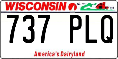 WI license plate 737PLQ