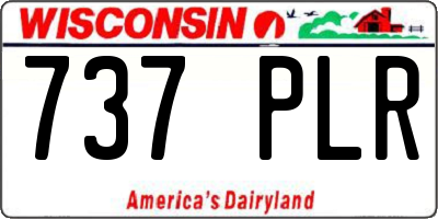 WI license plate 737PLR