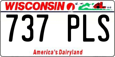 WI license plate 737PLS