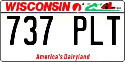 WI license plate 737PLT