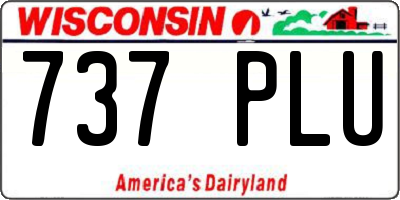 WI license plate 737PLU