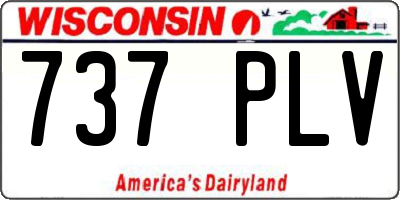 WI license plate 737PLV