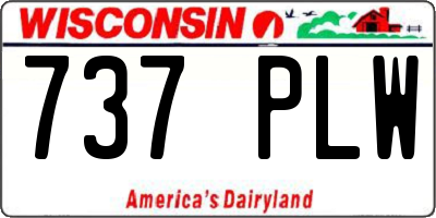 WI license plate 737PLW