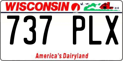 WI license plate 737PLX