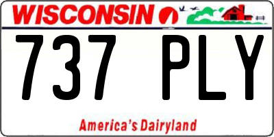 WI license plate 737PLY