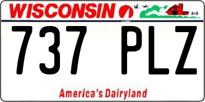 WI license plate 737PLZ
