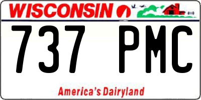 WI license plate 737PMC