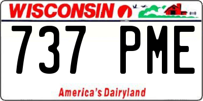 WI license plate 737PME