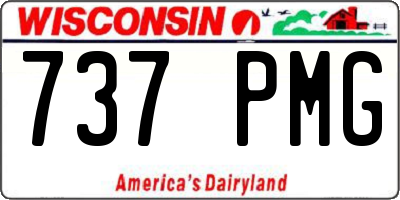WI license plate 737PMG