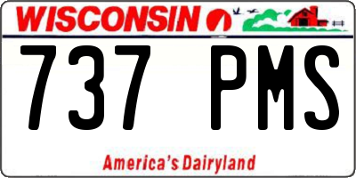 WI license plate 737PMS