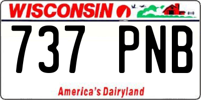 WI license plate 737PNB