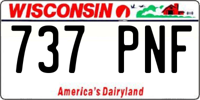 WI license plate 737PNF