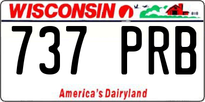 WI license plate 737PRB
