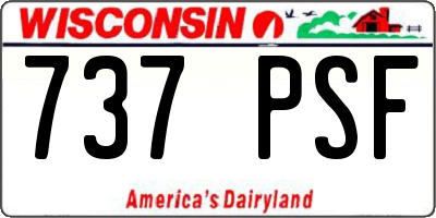 WI license plate 737PSF