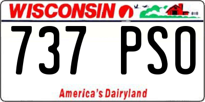 WI license plate 737PSO