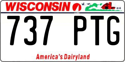 WI license plate 737PTG