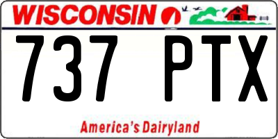 WI license plate 737PTX
