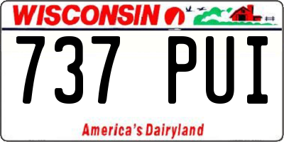 WI license plate 737PUI