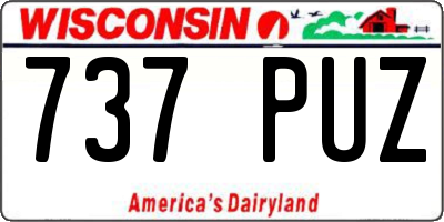 WI license plate 737PUZ