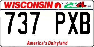 WI license plate 737PXB
