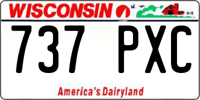 WI license plate 737PXC