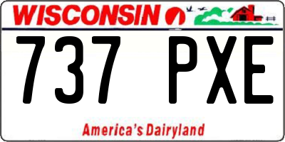 WI license plate 737PXE