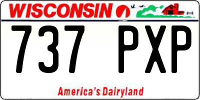 WI license plate 737PXP