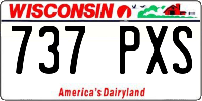 WI license plate 737PXS