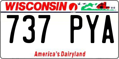 WI license plate 737PYA