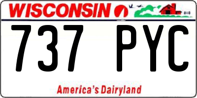 WI license plate 737PYC