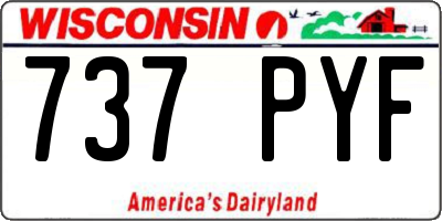 WI license plate 737PYF