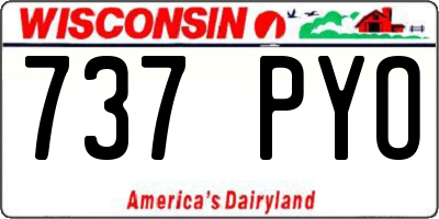 WI license plate 737PYO
