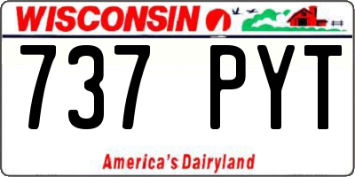 WI license plate 737PYT