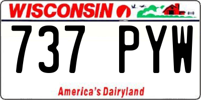 WI license plate 737PYW