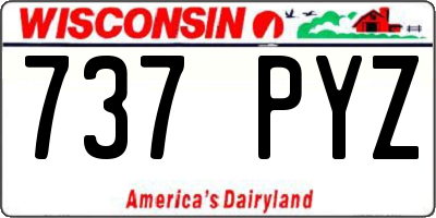 WI license plate 737PYZ