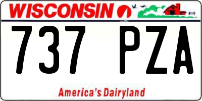 WI license plate 737PZA
