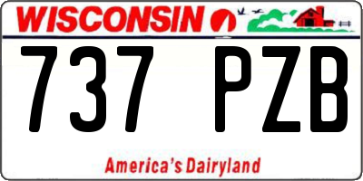 WI license plate 737PZB