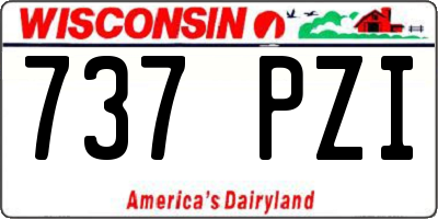 WI license plate 737PZI