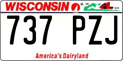 WI license plate 737PZJ