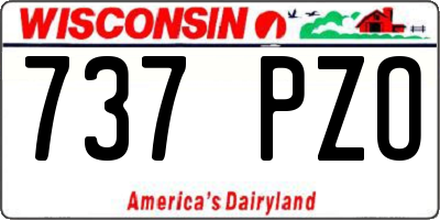 WI license plate 737PZO