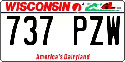 WI license plate 737PZW