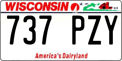 WI license plate 737PZY